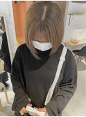 【中澤彩乃】ハイトーンペールベージュケアブリーチミニボブ前髪
