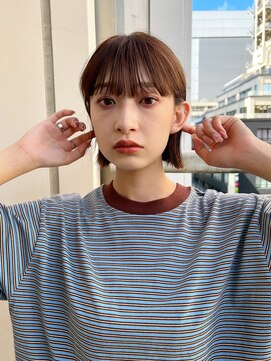 ノク(nok) 2wayミニボブ_カーキグレージュマッシュショートボブウルフ