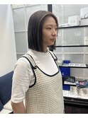プツっと切りっぱなしボブ◎ 透明感カラー！
