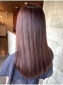 ダブルカラーピンクベージュベージュカラーケアブリーチレイヤー