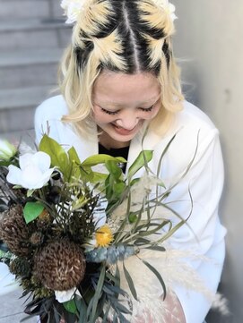 ディア(.eer) ボブでも◎韓国風ハーフツイン // ミディアム × ねじり編みこみ