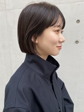 パークレーン アイス イヴェン(park lane ICI yeven) 名古屋切りっぱなしボブブリーチなしカラーレイヤーボブオリーブ