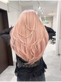 レイヤーカットロングブリーチダブルカラーハイトーン20代30代