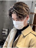 波巻きパーマメンズパーマメンズヘアツーブロックツイストパーマ