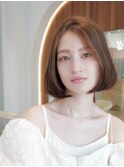 大人かわいい前髪セシルカットココアブラウンフリンジウェーブ