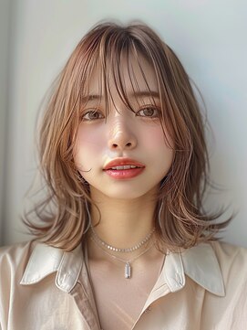 レヴ 草加店(LEV.) イメチェンホワイトブロンド美髪ワイドバング外ハネボブ