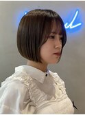 イメチェン外ハネボブ美髪ワイドバングミディアム縮毛矯正韓国