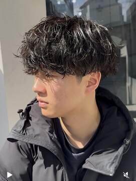 キングオブヘア バイ ノイズ 梅田茶屋町店(KING of hair by NOISM) 緩めシャドウパーマメンズ刈り上げマッシュ大阪シャドウパーマ