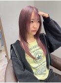 ◯ラベンダーピンク　グレー　紫　レイヤー　シースルー前髪