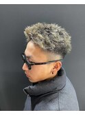 金メッシュ×ツイストパーマ