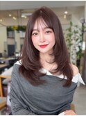 美髪レイヤーカット/顔まわりレイヤー/くびれロングレイヤー