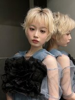 アルバム 池袋(ALBUM) ブロンドウェーブショート_F30886