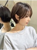 クールショート/ピンクベージュ/カーテンバング/顔周り☆278