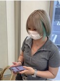 ハイライトカラーミルクティーベージュケアブリーチダブルカラー