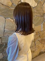 トップヘアスパアンドリゾート 鳴海(TOP HAIR spa&resort) 外ハネスタイル/切りっぱなしミディアムボブ/赤み消しカラー