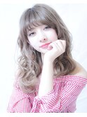 ホワイトアッシュグレージュデザインカラーロング　中村　清彦