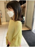 ぷつっと切りっぱなしボブ×インナーカラー