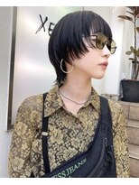 ジーナ オモテサンドウ(XENA) ウルフカット×ショート×ダークグレー(表参道)