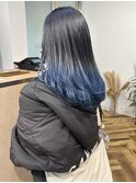 グラデーションブルー/寒色系カラー/エンドカラー/デザイン