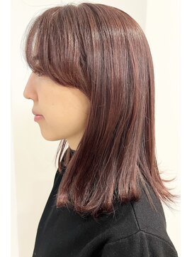 モリオフロムロンドン 松戸店(Morio from London) 【松戸店　アイダ】ブリーチ無しピンクブラウン暖色カラー