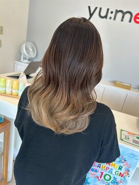 ユーミー(yume by aura) 【抜け感】毛先ブリーチのセミロング