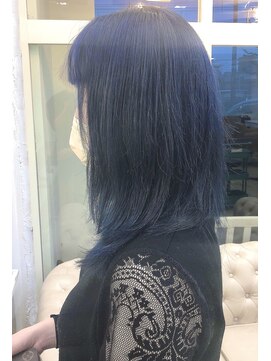 グラスペディア(graspedia) ハイトーン/ブリーチ/ネイビーブルー/ブルーカラー/ワイドバング