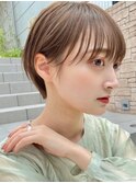 アプリコットオレンジくびれヘアハイライトカラー名古屋ショート