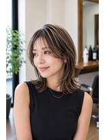 バグズ ヘアデザイン 桔梗が丘店(Baguz HAIR DESIGN) 白髪ぼかし外ハネくびれミディレイヤー