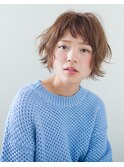 柔らかパーマ ショートバング