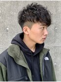 ツイストパーマコンマヘアテクノくせ毛風パーマツーブロックr