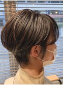 ハンサムショート耳かけイメチェンフォギーベージュ★センター北