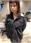 bibito 前髪　外ハネミディアムパーマ　切りっぱなしロブ