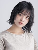 ミンクス 青山店(MINX) 暗髪外ハネ切りっぱなしボブ