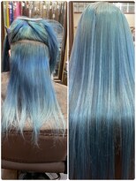 ディー エメ(D-aimer-)&nbsp;こんな色味も合わせられます☆スカイブルー+ネイビーでエクステ