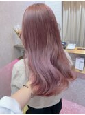 ミルクティー/ダブルカラー/ケアブリーチ/大名/ピンクブラウン