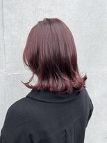 エッジ 下北沢(edge.)&nbsp;ブリーチなしダブルカラー　ワインレッド edge.下北沢