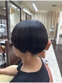 刈り上げショート×自然な縮毛矯正