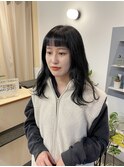 ぱっつん、地毛風カラー