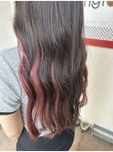 ロングヘアにも◎コントラストインナーカラーが可愛い☆