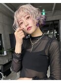 保存必須【海外風ハイトーンボブ】ソバージュボブ