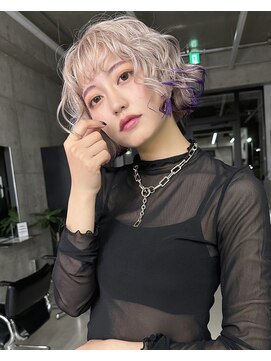 リノート バイ エゴル 名古屋(LINOET by ENGOL) 保存必須【海外風ハイトーンボブ】ソバージュボブ