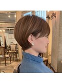 大人綺麗な小顔襟足スッキリショートボブ　30代40代50代