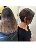 【癖毛でもショートを諦めない】酸性ストレートでショートに