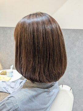 ナカドット エマノン 池袋(__naka.__ EMANON) 30代/毛先ワンカールボブのストカール/オレンジブラウン/池袋