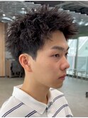 スパイキーショートザクザクショートアップバングツーブロック