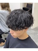 波巻きパーマ/刈り上げマッシュ/メンズパーマ