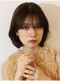 毛先カールショートボブ