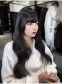 韓国風ヘア/フォワード巻き/くびれ巻き/うる艶ロング