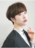 切りっぱなしショート・ボブ/絶壁解消/前髪なし/20代/30代/丸顔