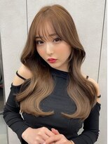 ロール 博多(Role) ブリーチなしチェリーブラウン髪質改善イルミナカラー前髪/博多